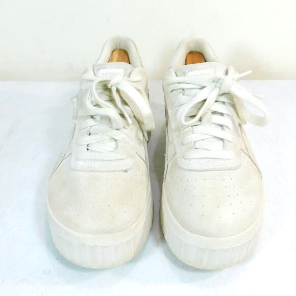 Puma Cali Wedge Tonal Sneakers US Womens 10 Cleaned Suede Renewed Marshmallow - Picture 5 of 8